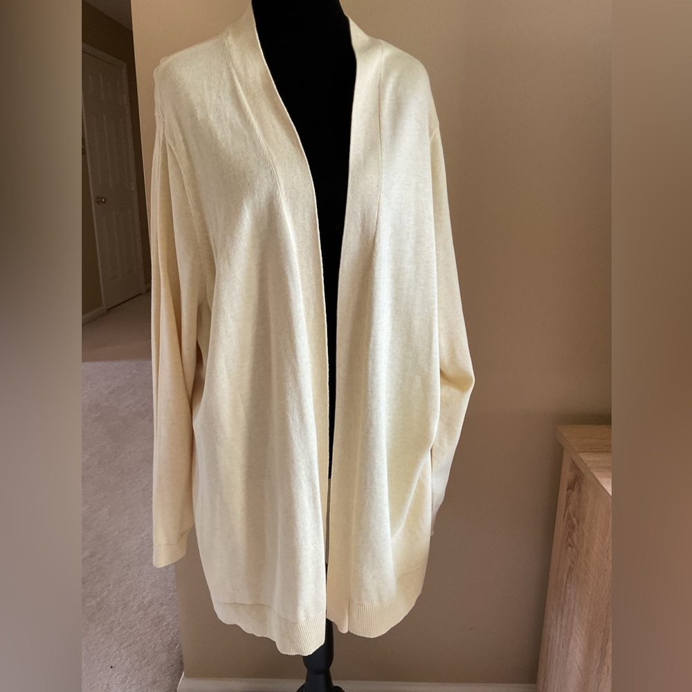 Lands' End Women's Light Yellow Cardigan